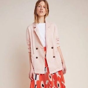 Anthropologie Amadi Kaye Pink Metallic Blazer